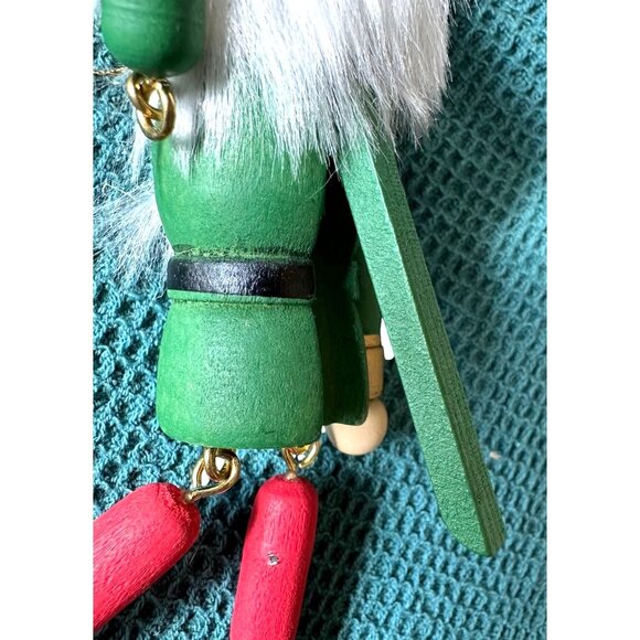 NWOT VTG Nutcracker Christmas Ornament Wooden Dangling Arms Legs Fuzzy B… - Picture 9 of 11